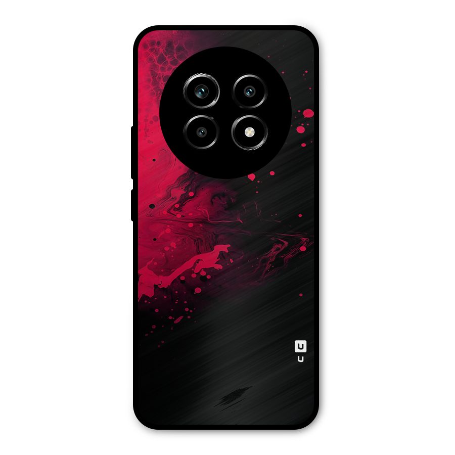 Red Black Splash Art Metal Back Case for Realme 13 Pro