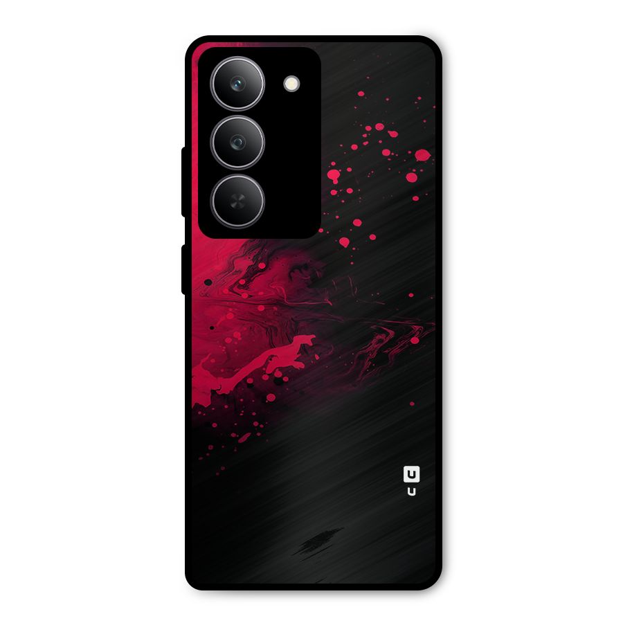 Red Black Splash Art Metal Back Case for Realme 14x