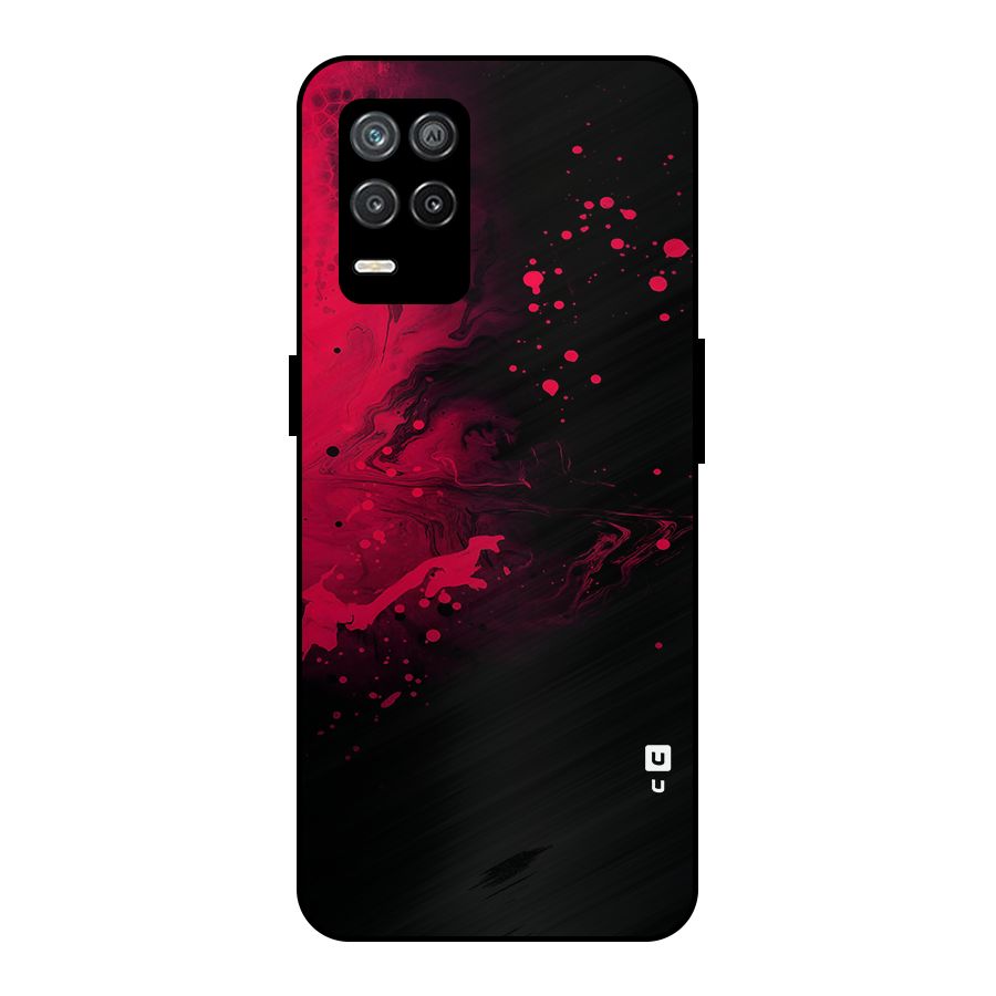 Red Black Splash Art Metal Back Case for Realme 9 5G