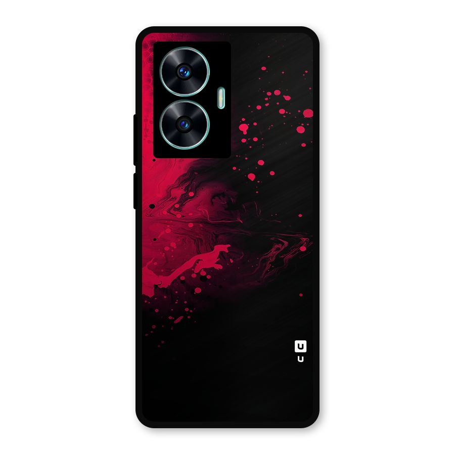 Red Black Splash Art Metal Back Case for Realme C55
