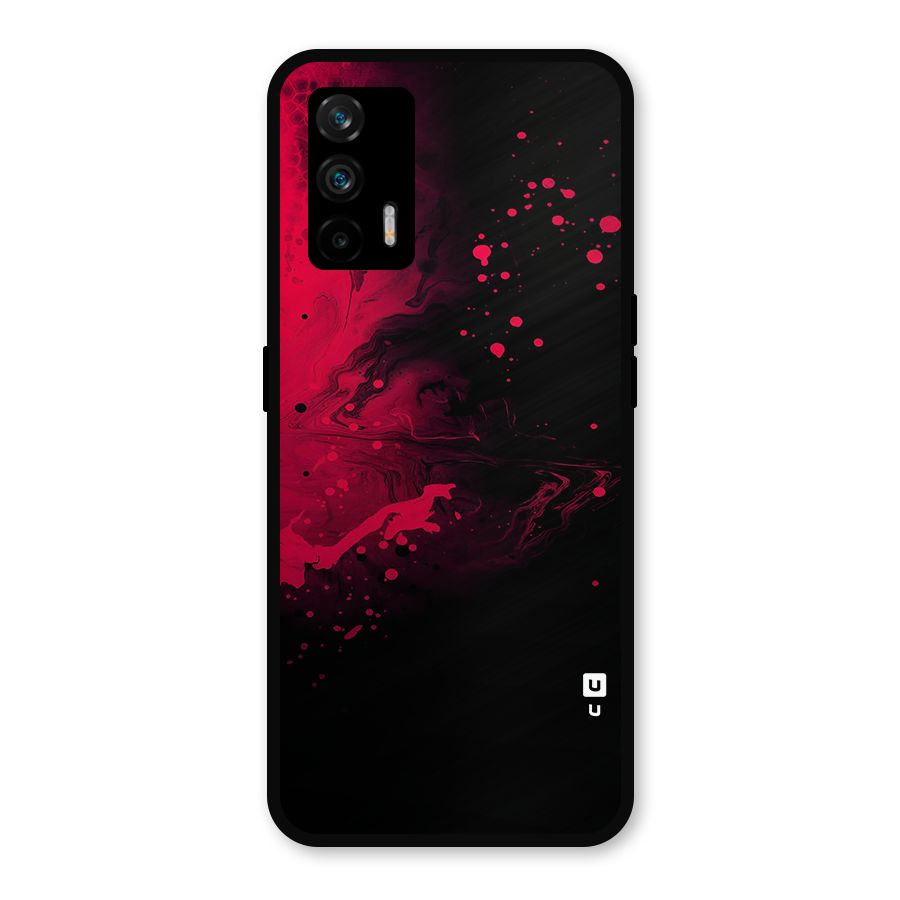 Red Black Splash Art Metal Back Case for Realme GT 5G