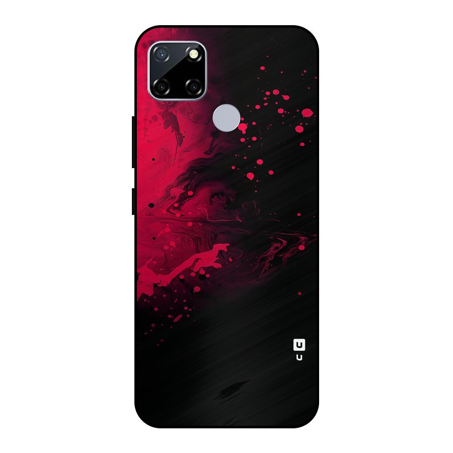 Red Black Splash Art Metal Back Case for Realme Narzo 20