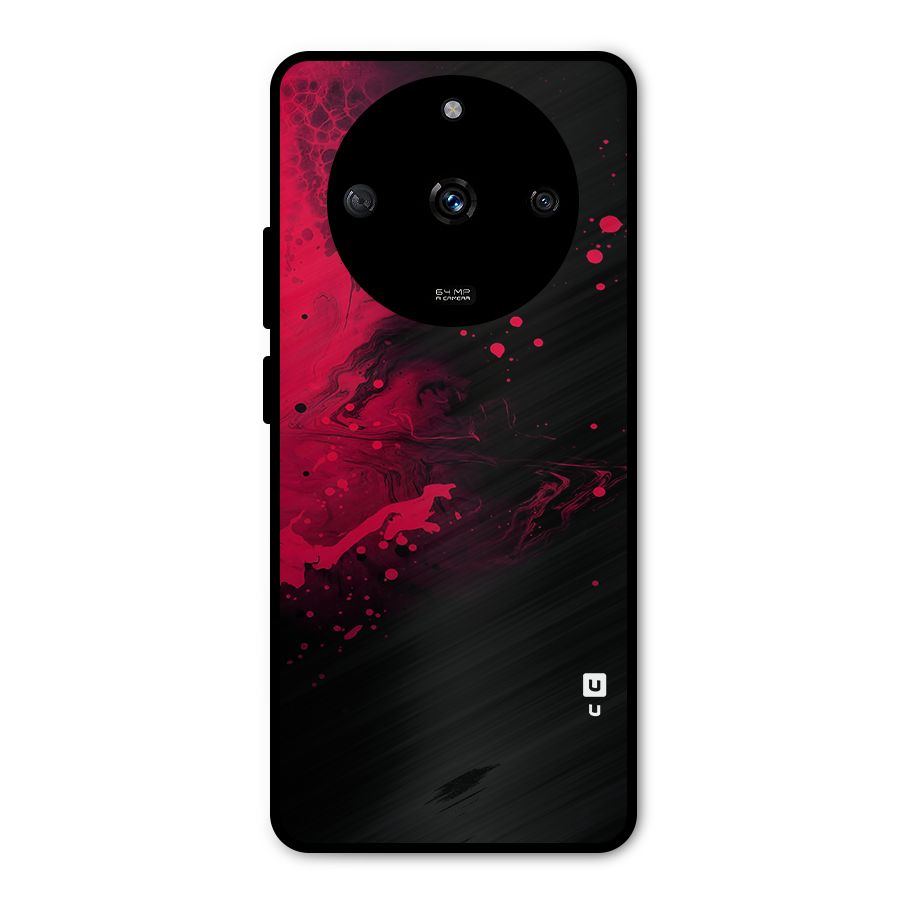 Red Black Splash Art Metal Back Case for Realme Narzo 60 5G