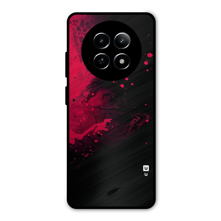 Red Black Splash Art Metal Back Case for Realme Narzo 70x 5G