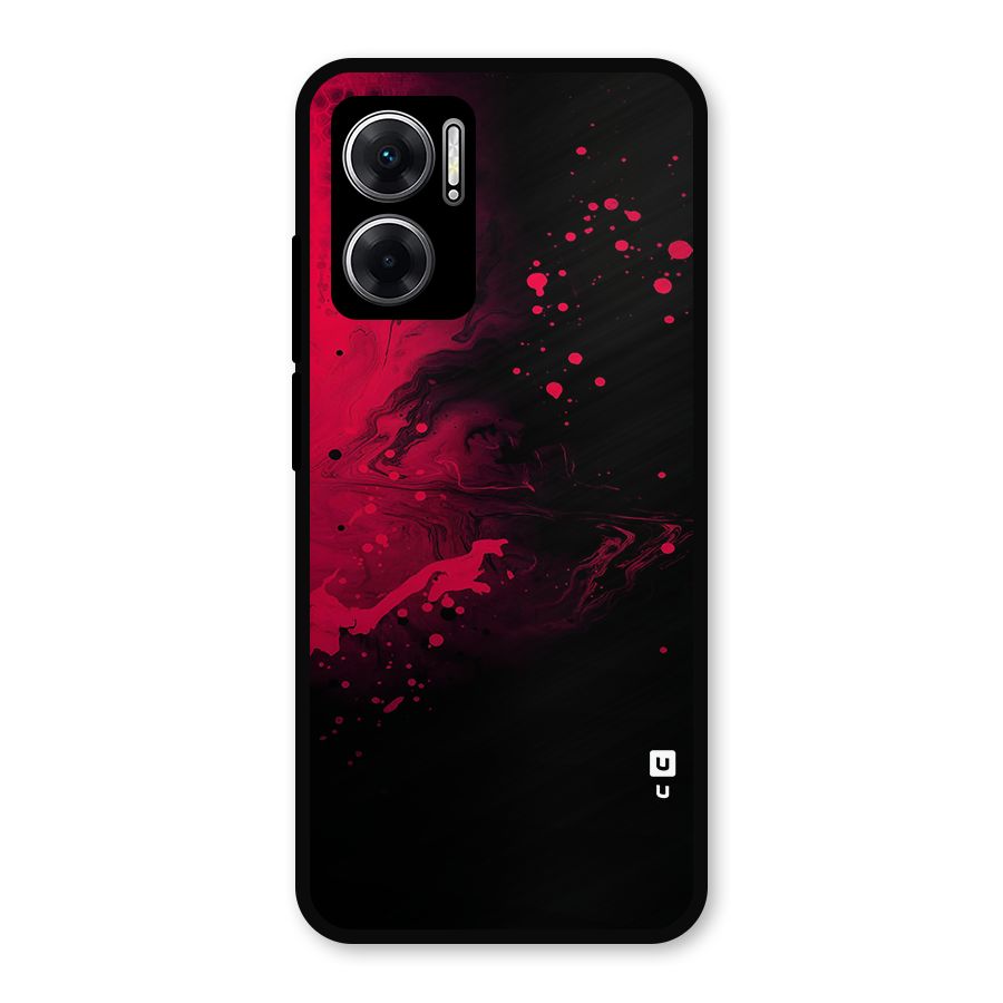Red Black Splash Art Metal Back Case for Redmi 11 Prime 5G