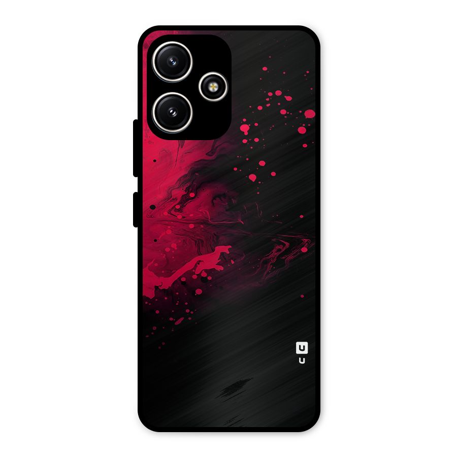 Red Black Splash Art Metal Back Case for Redmi 12 5G
