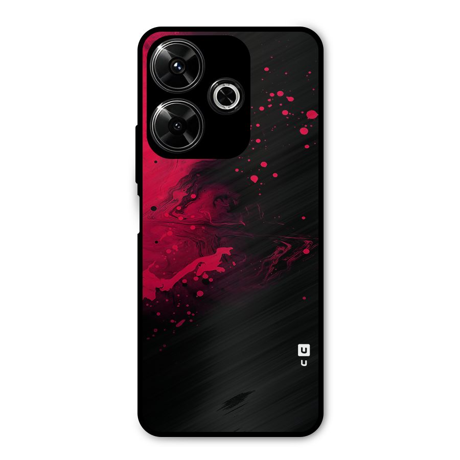 Red Black Splash Art Metal Back Case for Redmi 13 5G