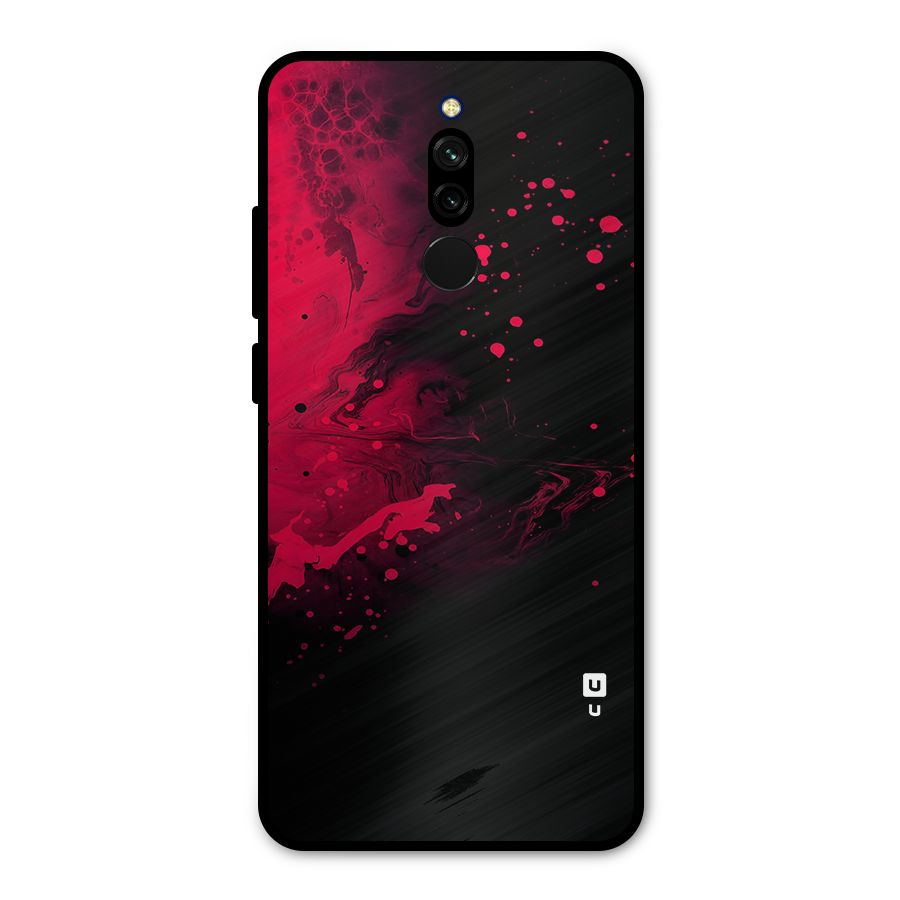 Red Black Splash Art Metal Back Case for Redmi 8