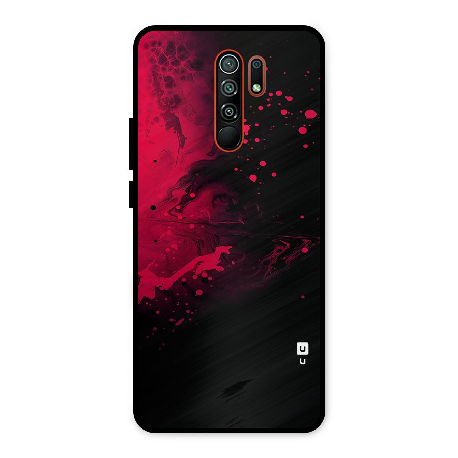 Red Black Splash Art Metal Back Case for Redmi 9 Prime