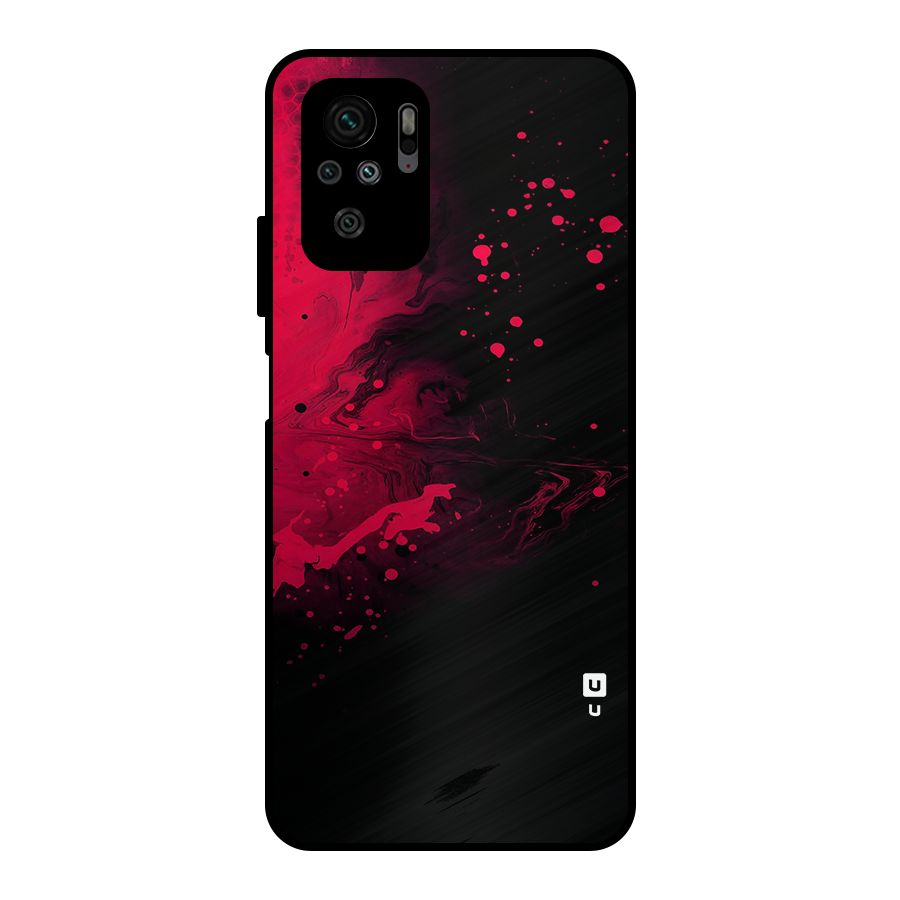 Red Black Splash Art Metal Back Case for Redmi Note 10S