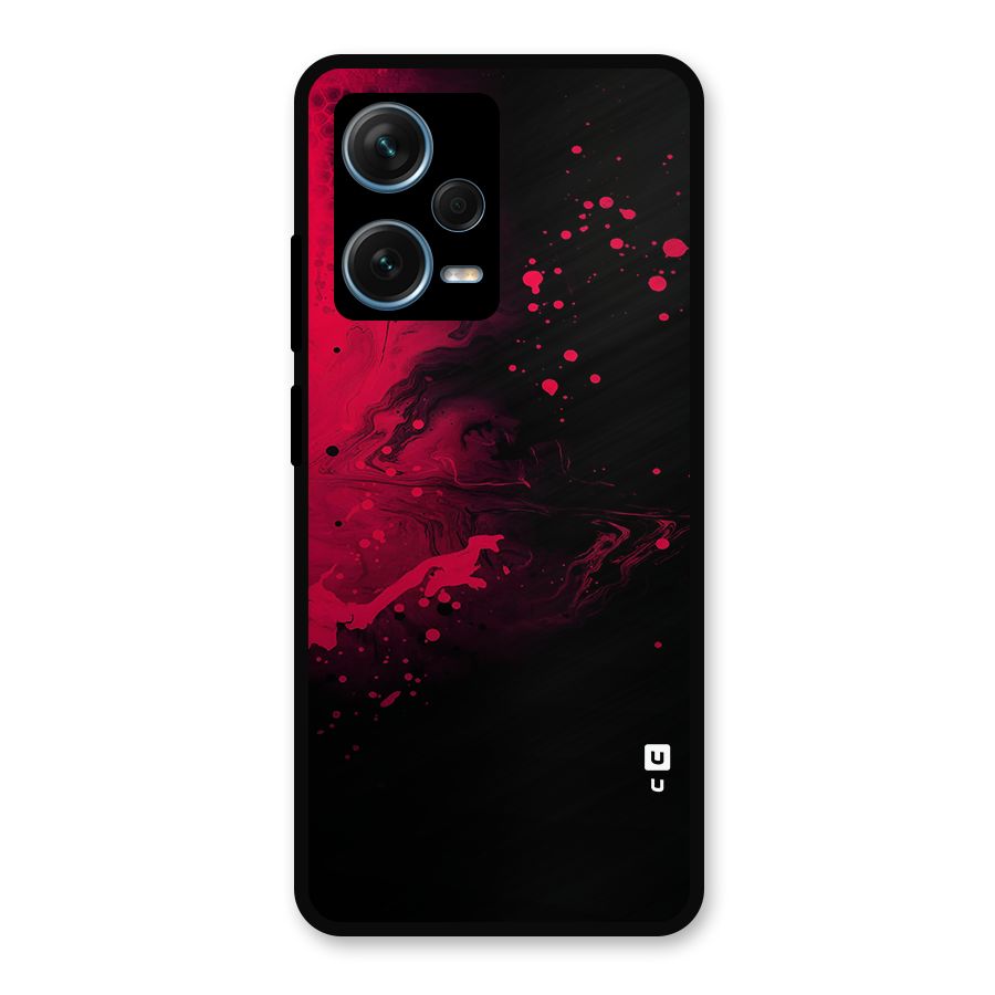 Red Black Splash Art Metal Back Case for Redmi Note 12 Pro Plus 5G