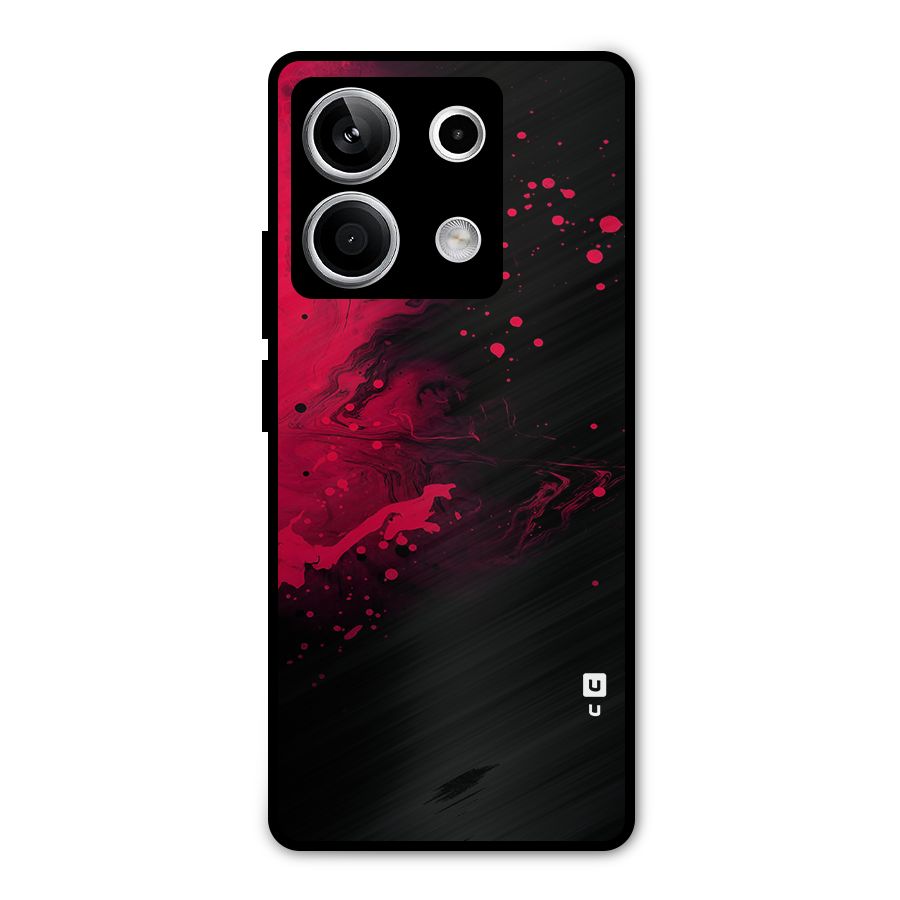 Red Black Splash Art Metal Back Case for Redmi Note 13 5G