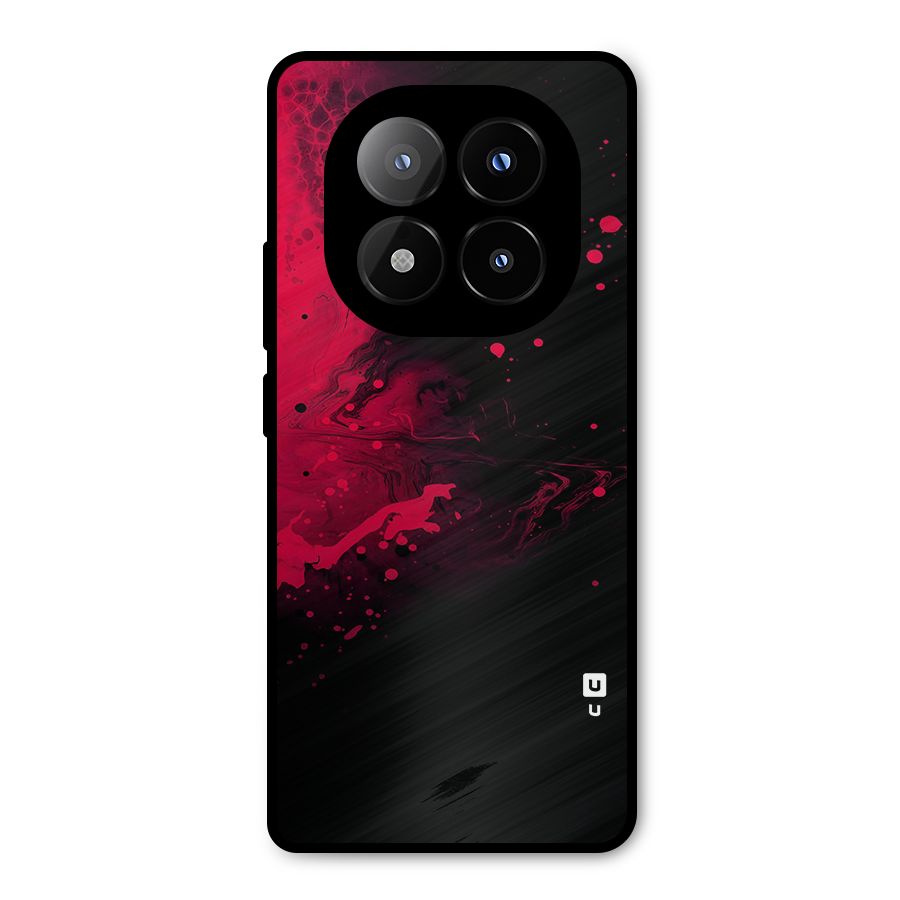 Red Black Splash Art Metal Back Case for Redmi Note 14 Pro Plus 5G