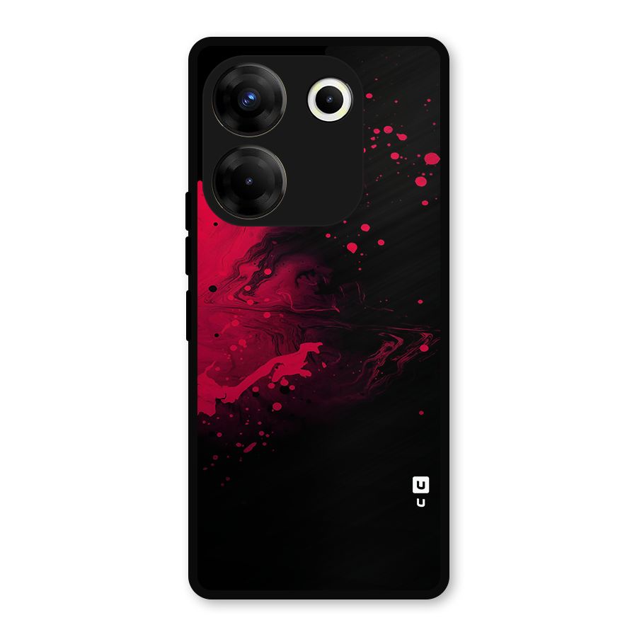 Red Black Splash Art Metal Back Case for Tecno Camon 20