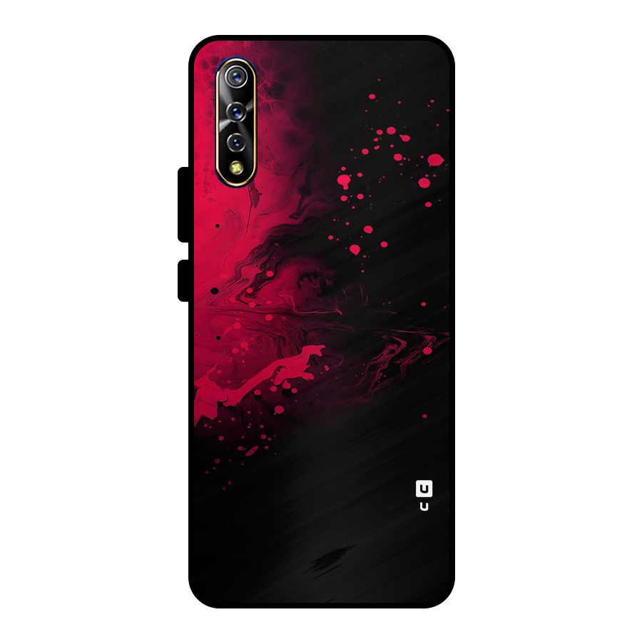 Red Black Splash Art Metal Back Case for Vivo S1