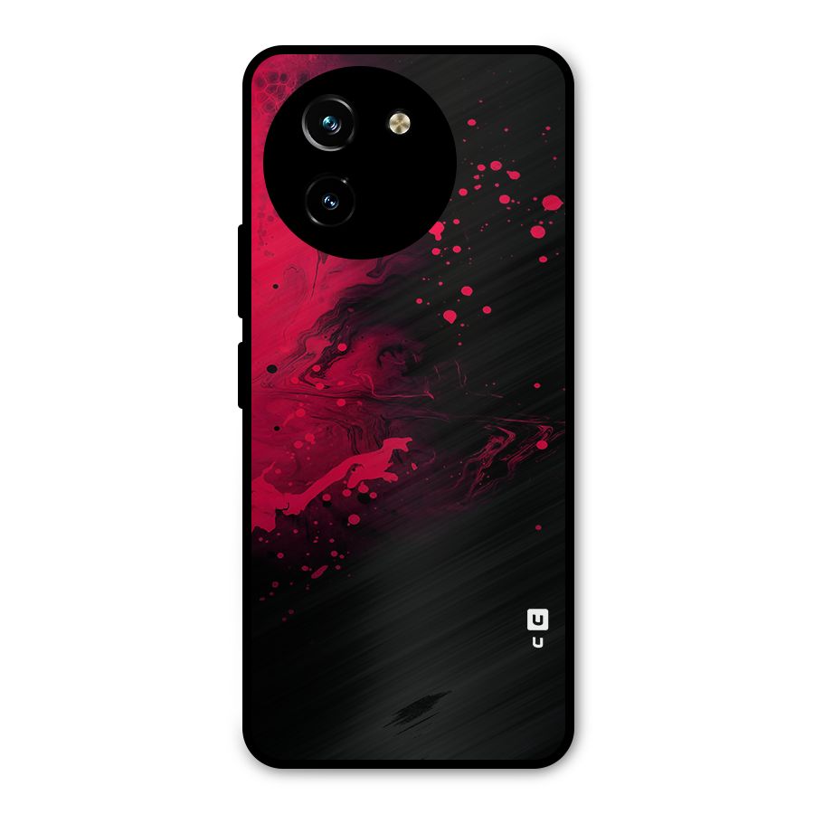 Red Black Splash Art Metal Back Case for Vivo T3x