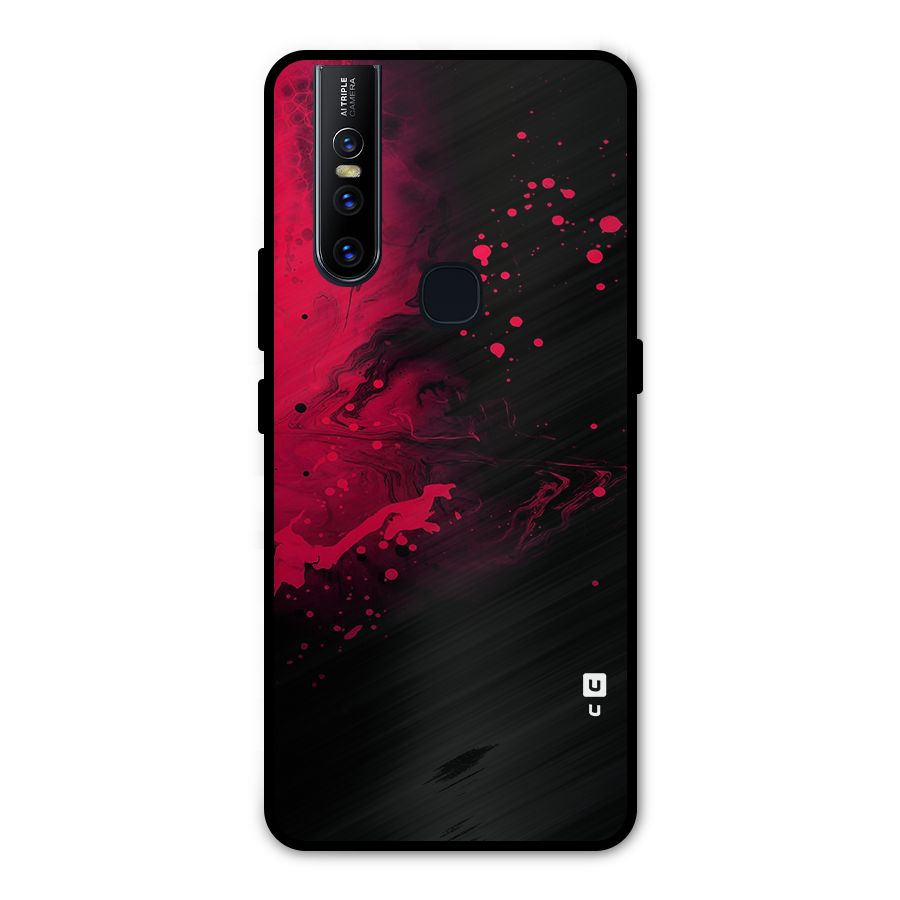 Red Black Splash Art Metal Back Case for Vivo V15