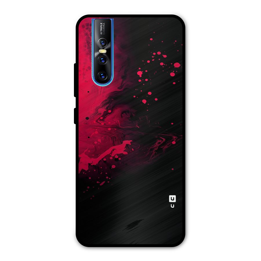Red Black Splash Art Metal Back Case for Vivo V15 Pro