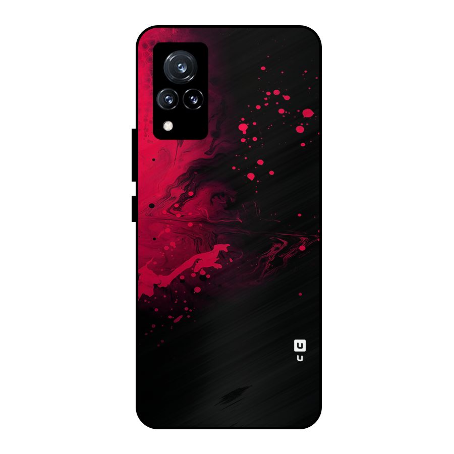 Red Black Splash Art Metal Back Case for Vivo V21 5G