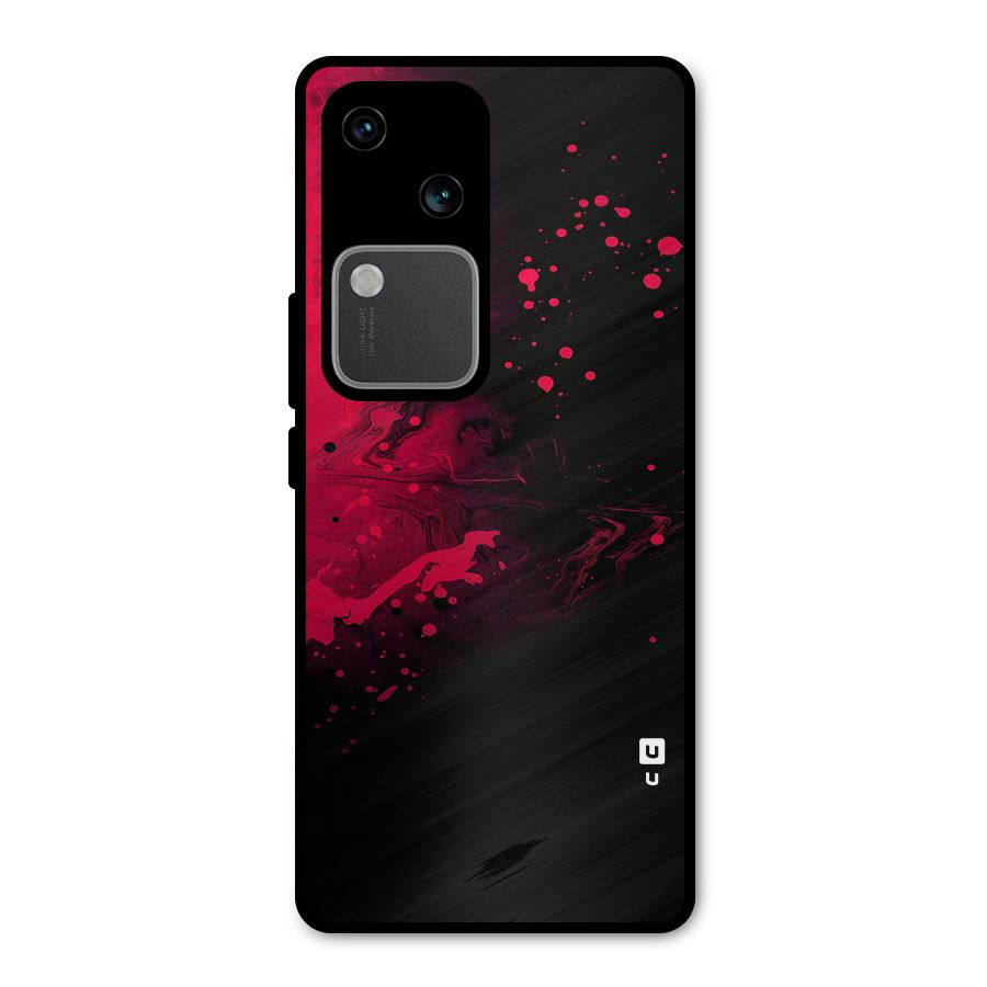 Red Black Splash Art Metal Back Case for Vivo V30