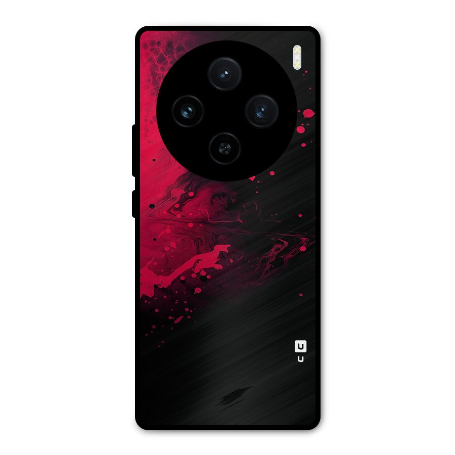 Red Black Splash Art Metal Back Case for Vivo X100