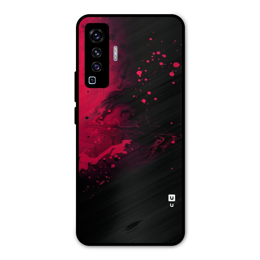 Red Black Splash Art Metal Back Case for Vivo X50