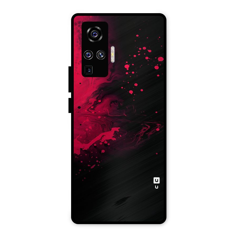Red Black Splash Art Metal Back Case for Vivo X50 Pro