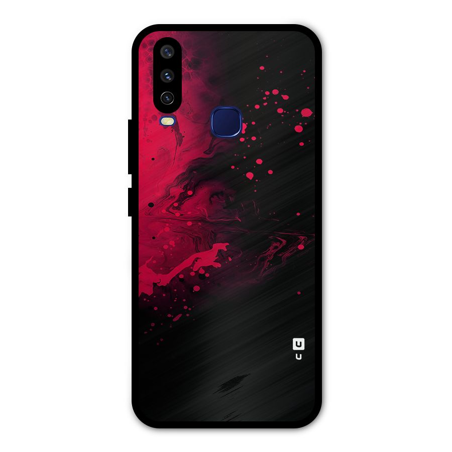 Red Black Splash Art Metal Back Case for Vivo Y15