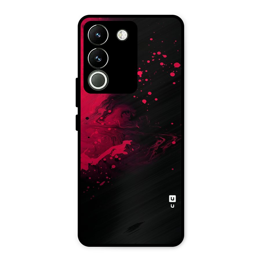 Red Black Splash Art Metal Back Case for Vivo Y200