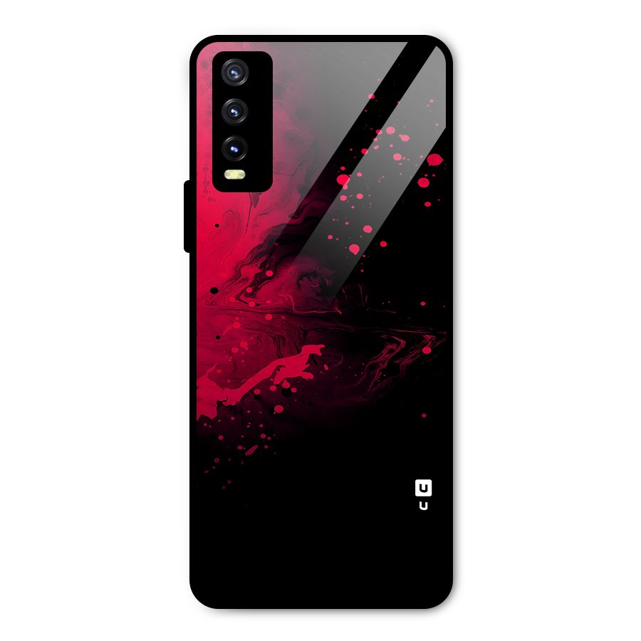 Red Black Splash Art Metal Back Case for Vivo Y20 2021