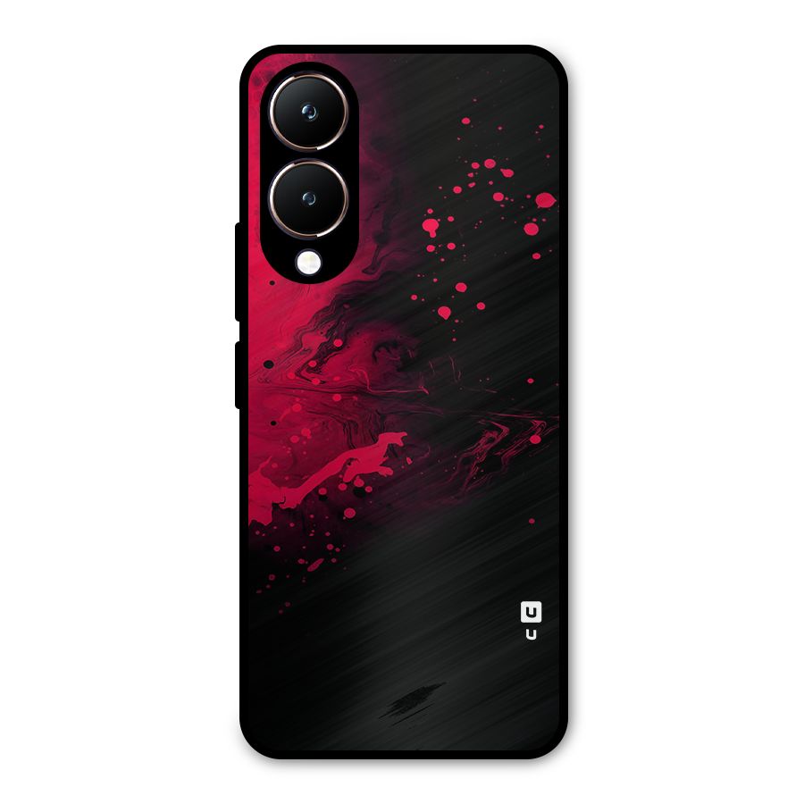 Red Black Splash Art Metal Back Case for Vivo Y28