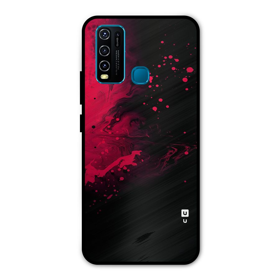 Red Black Splash Art Metal Back Case for Vivo Y30