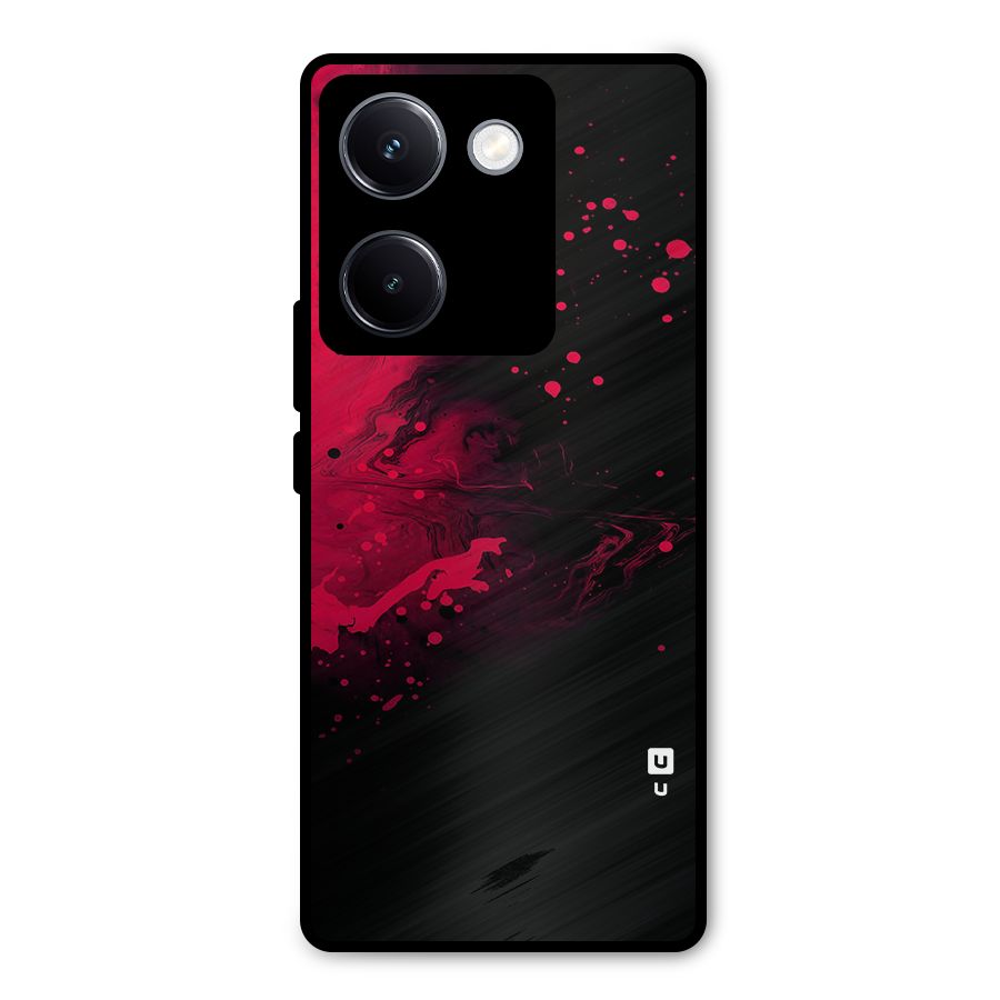 Red Black Splash Art Metal Back Case for Vivo Y300 Plus