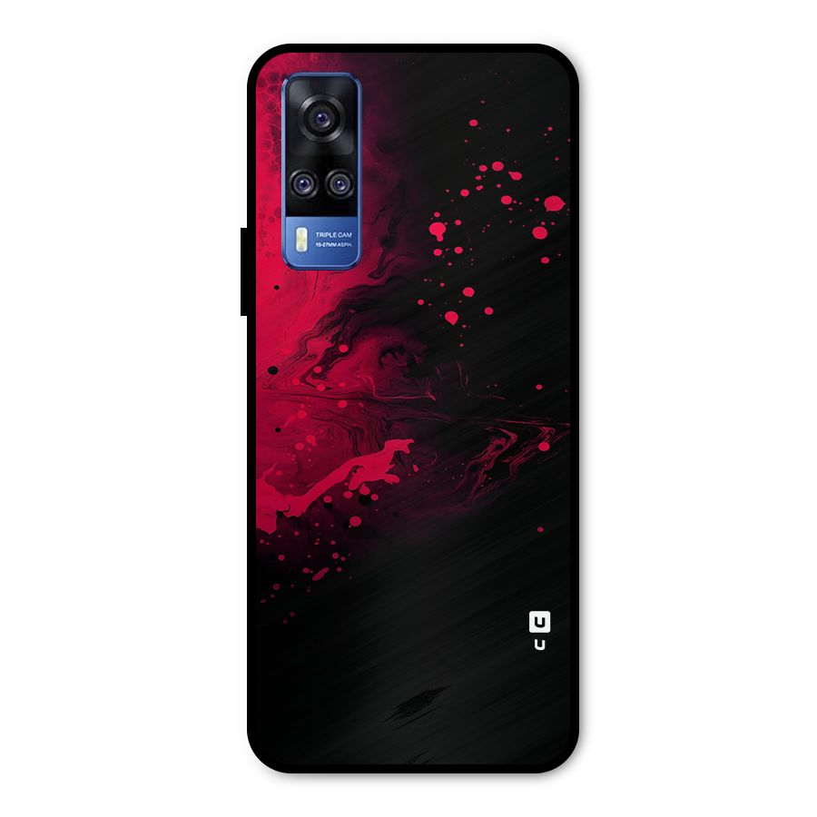 Red Black Splash Art Metal Back Case for Vivo Y51A