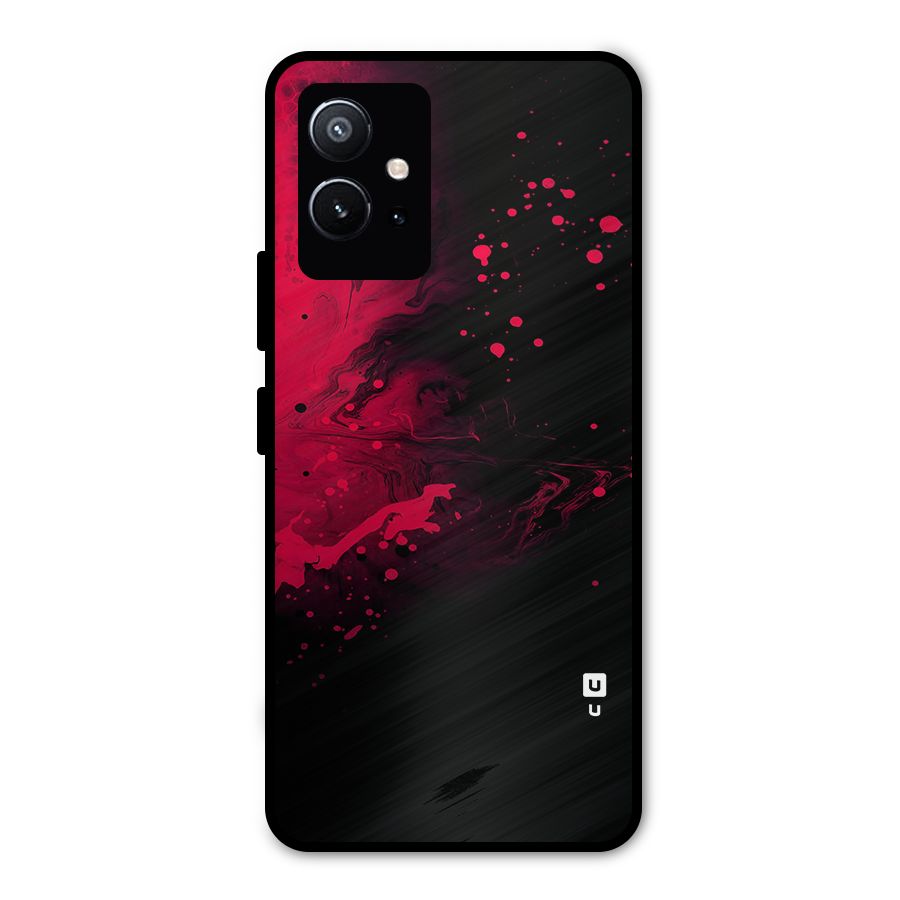 Red Black Splash Art Metal Back Case for Vivo Y75 5G