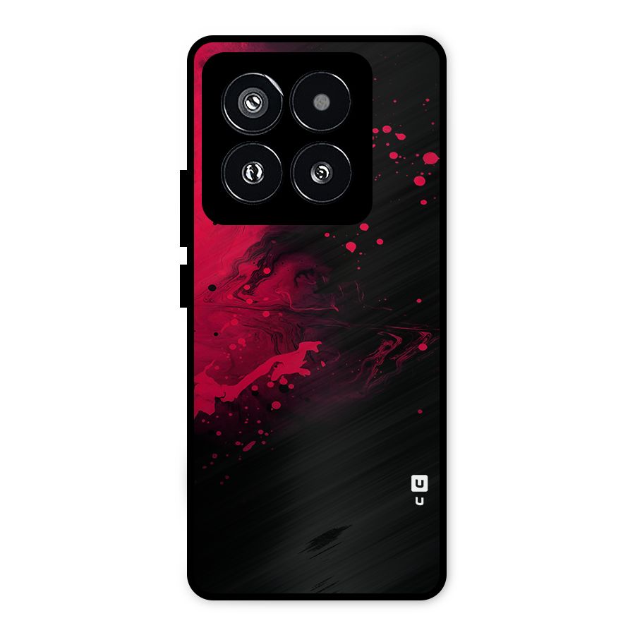 Red Black Splash Art Metal Back Case for Xiaomi 14 Pro