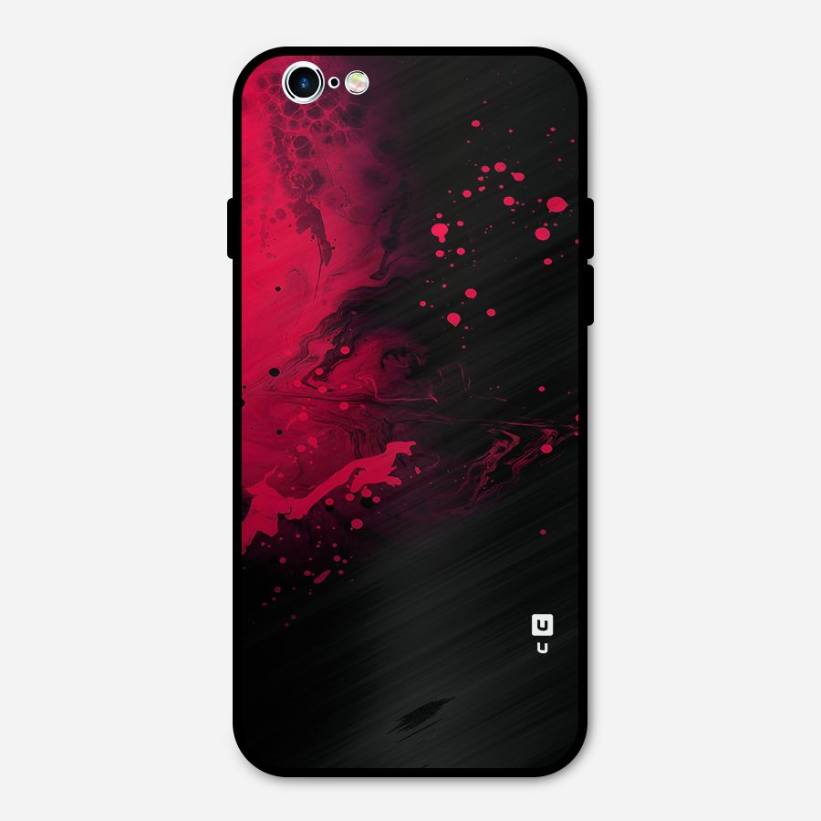 Red Black Splash Art Metal Back Case for iPhone 6 6s