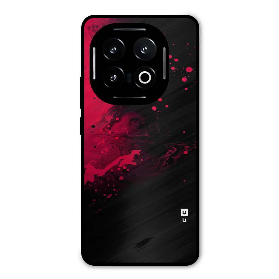 Red Black Splash Art Metal Back Case for iQOO 13