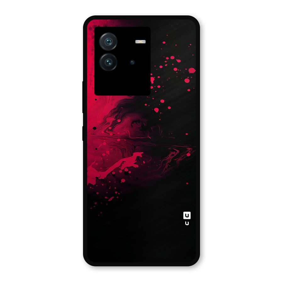 Red Black Splash Art Metal Back Case for iQOO Neo 6 5G
