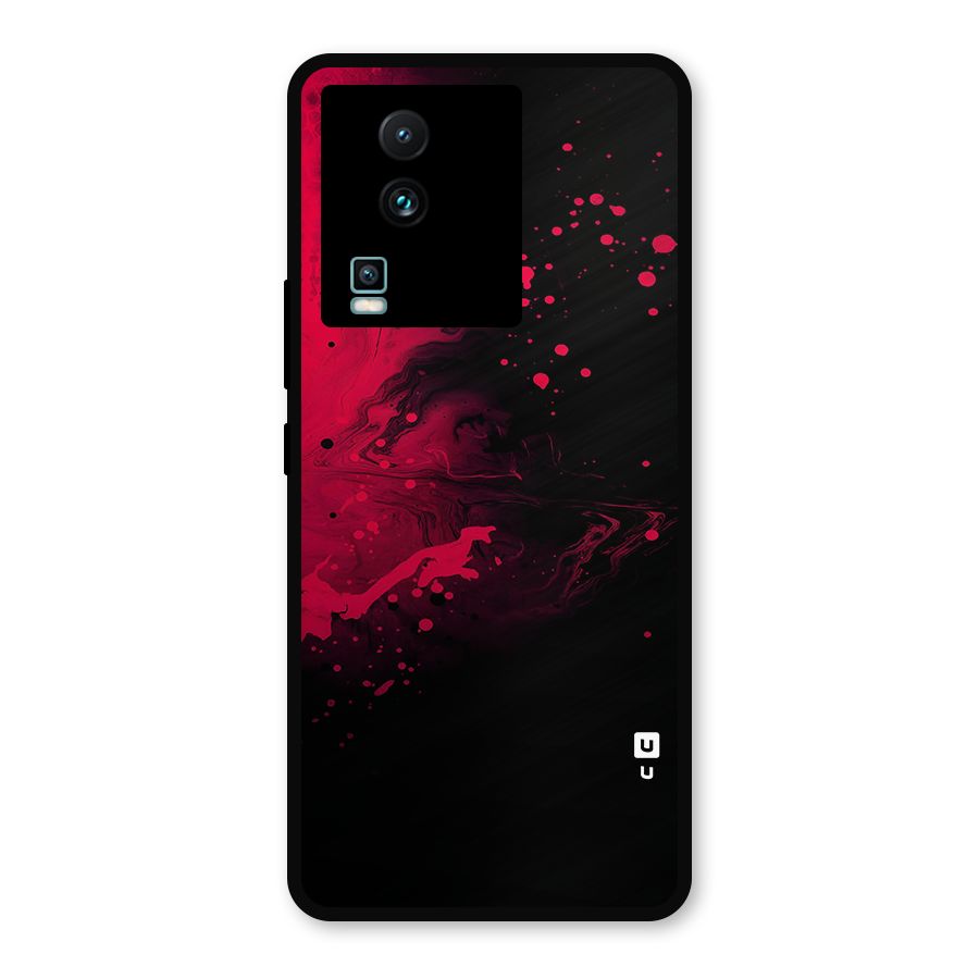 Red Black Splash Art Metal Back Case for iQOO Neo 7 Pro