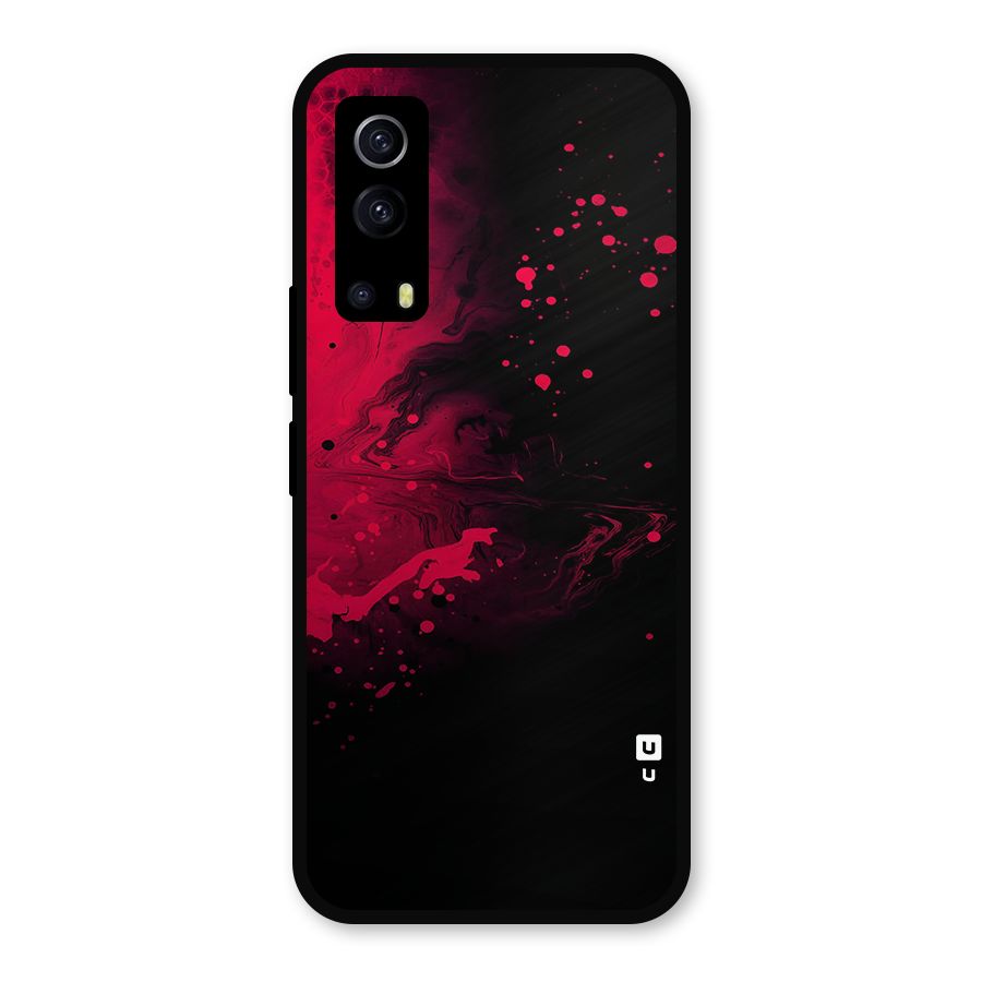 Red Black Splash Art Metal Back Case for iQOO Z3