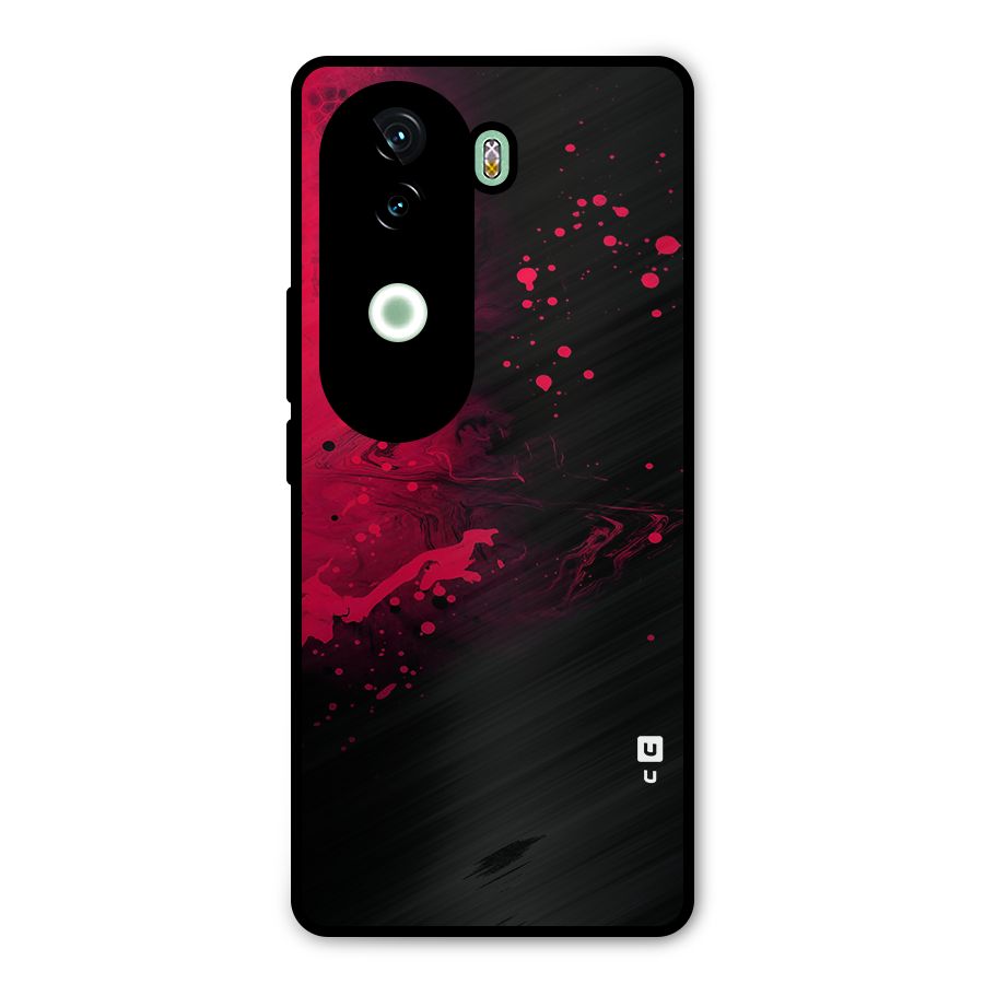Red Black Splash Art Metal Back Case for iQOO Z9s