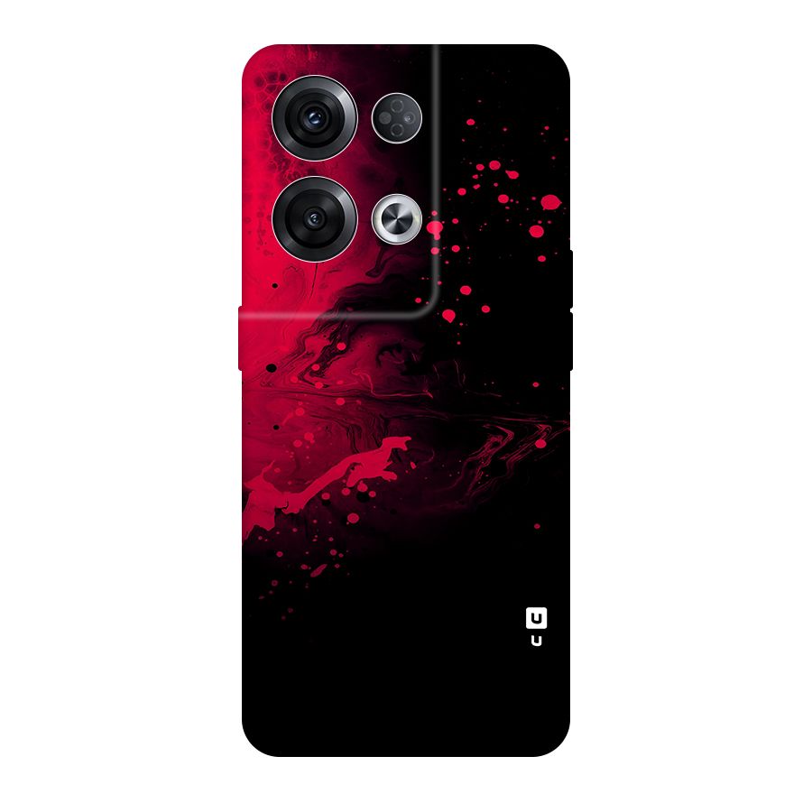 Red Black Splash Art Original Polycarbonate Back Case for Oppo Reno8 Pro 5G