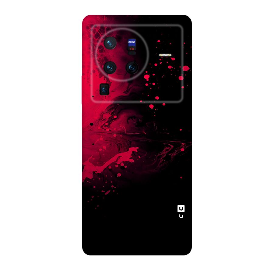 Red Black Splash Art Original Polycarbonate Back Case for Vivo X80