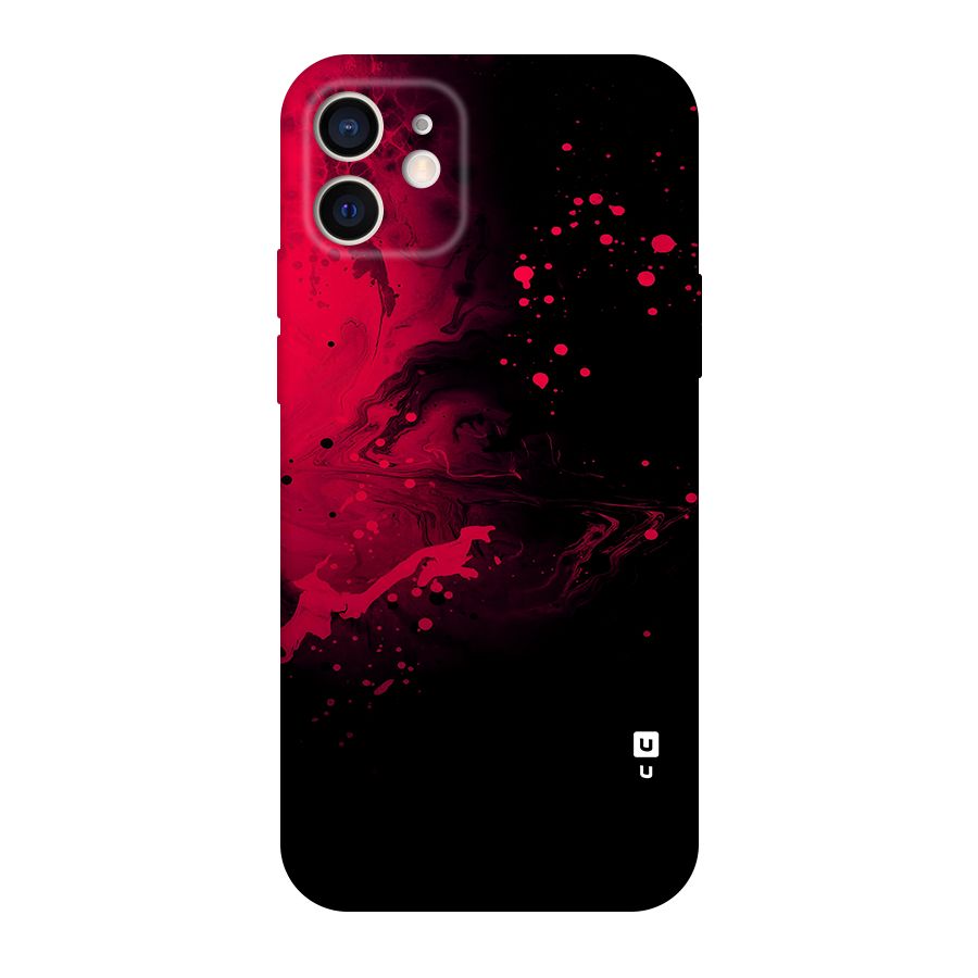 Red Black Splash Art Original Polycarbonate Back Case for iPhone 12