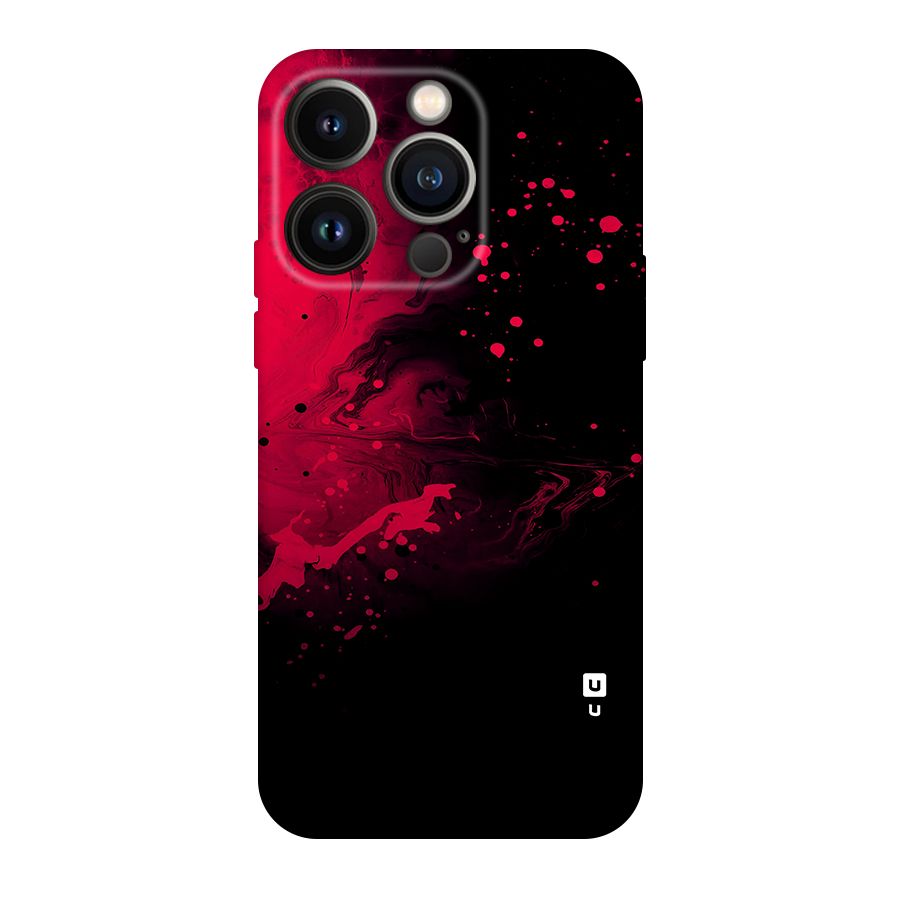 Red Black Splash Art Original Polycarbonate Back Case for iPhone 14 Pro