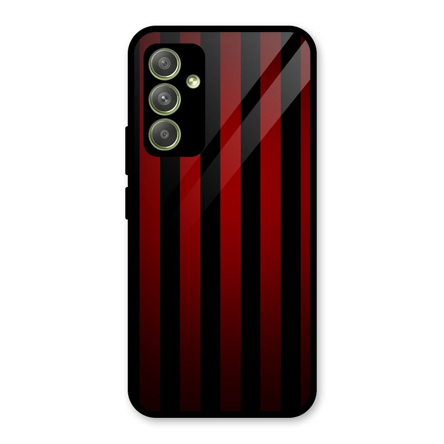 Red Black Stripes Glass Back Case for Galaxy A54