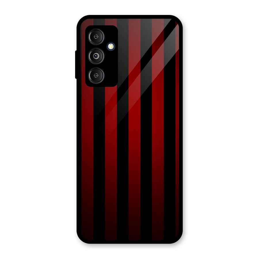 Red Black Stripes Glass Back Case for Galaxy M14 5G