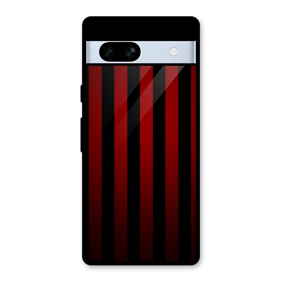 Red Black Stripes Glass Back Case for Google Pixel 7a