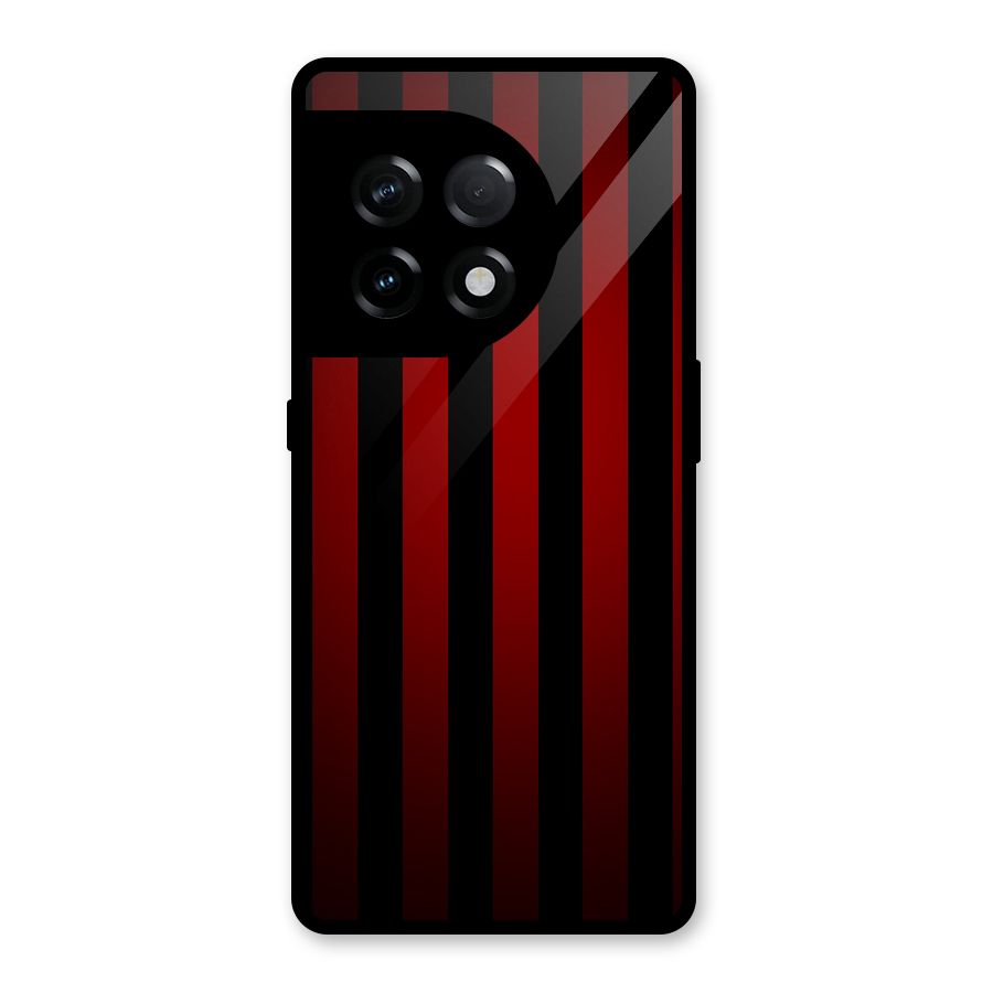 Red Black Stripes Glass Back Case for OnePlus 11R